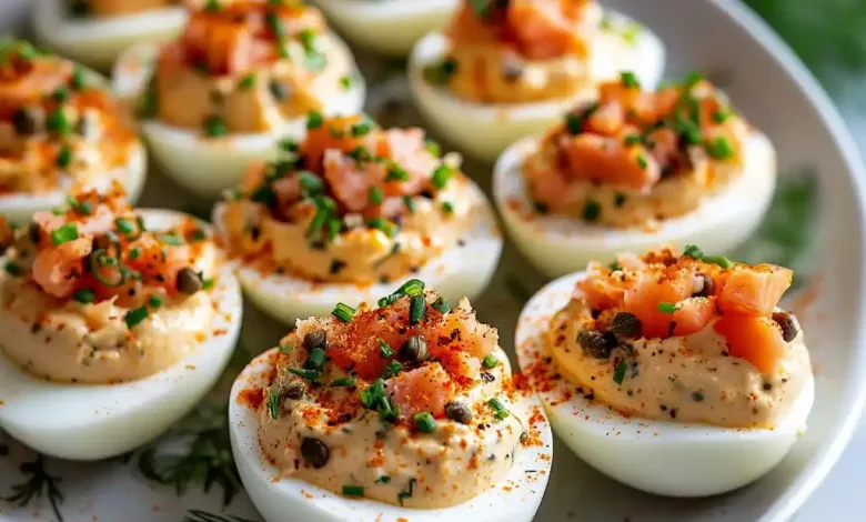 Smoked Salmon Deviled Eggs