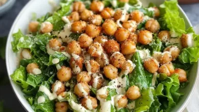 Vegan Caesar Salad with Chickpeas