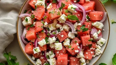Watermelon Feta Salad with Mint (10-Minutes)