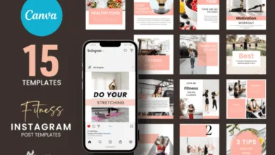 12 Fitness Instagram Post designs, templates