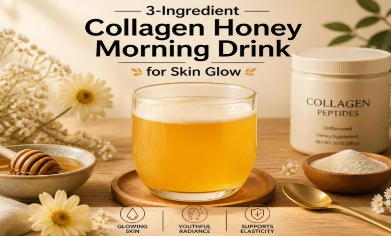 3-Ingredient Collagen Honey Morning Drink for Skin Glow