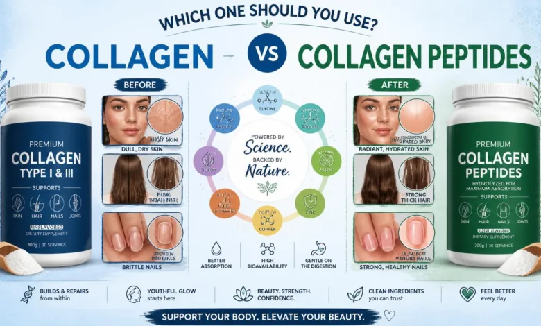 Collagen vs Collagen Peptides: Which One Should You Use? Collagen vs Collagen Peptides: Which One Should You Use?