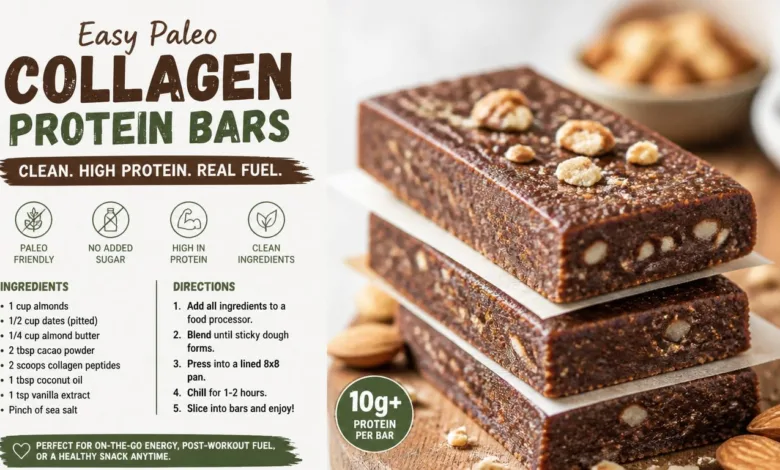 Easy Paleo Collagen Protein Bars for Clean High Protein Fuel