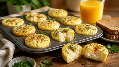 Fluffy Cottage Cheese Egg Bites for High Protein Breakfast