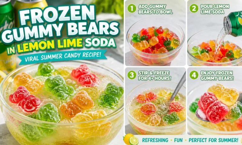 Frozen Gummy Bears in Lemon Lime Soda: Viral Summer Candy Recipe