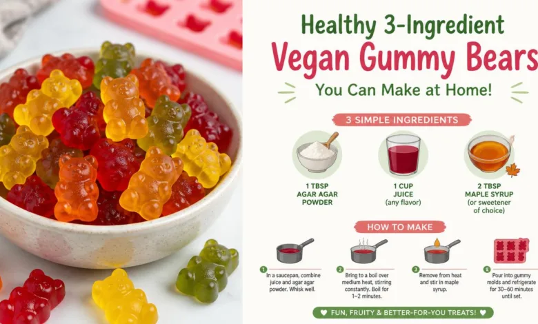 Healthy 3-Ingredient Vegan Gummy Bears You Can Make at Home
