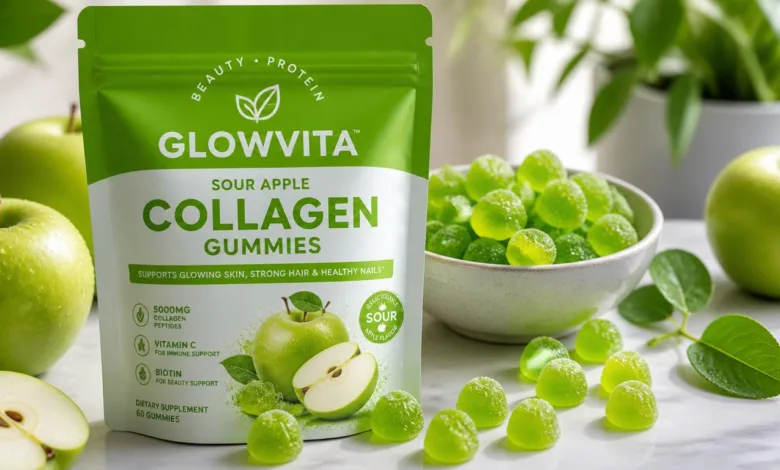 Healthy Sour Apple Collagen Gummies for Beauty and Protein Healthy Sour Apple Collagen Gummies for Beauty and Protein