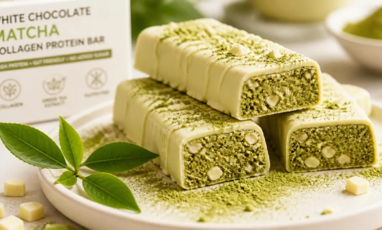 White Chocolate Matcha Collagen Protein Bars You’ll Crave Daily White Chocolate Matcha Collagen Protein Bars You’ll Crave Daily