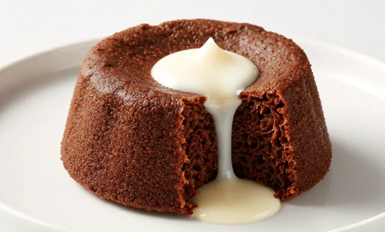Healthy High Protein Chocolate Lava Cake That’s Extra Fudgy
