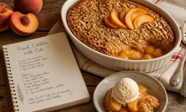 Peach Cobbler Recipe with Oats