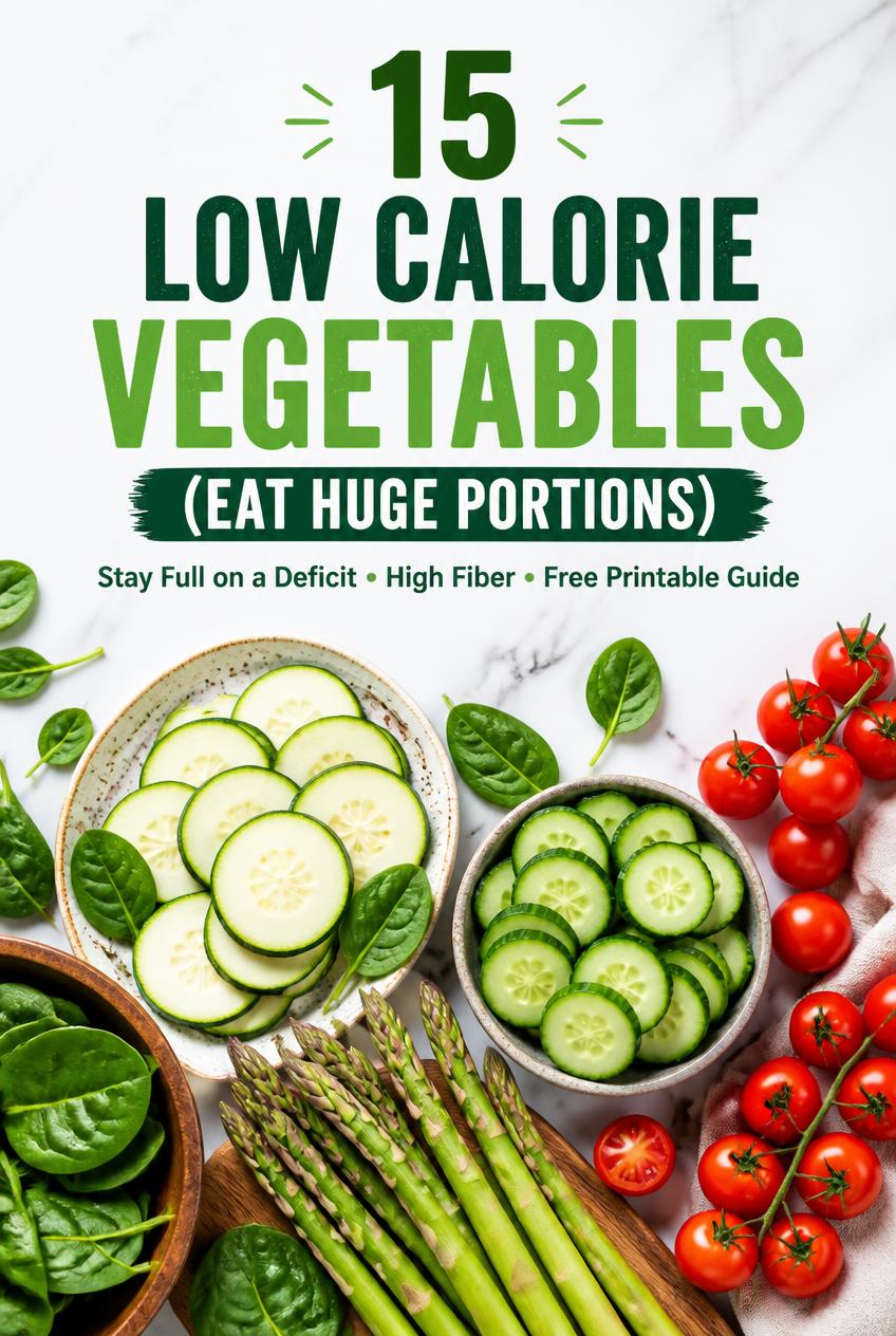 15 LOW CALORIE VEGETABLES (EAT HUGE PORTIONS)