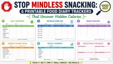 6 Printable Food Diary Trackers That Uncover Hidden Calories
