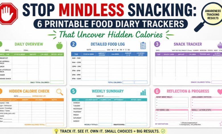 6 Printable Food Diary Trackers That Uncover Hidden Calories