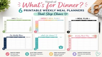 6 Printable Weekly Meal Planners That Stop Chaos