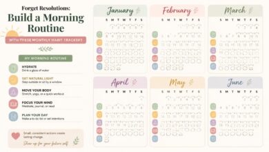 Build a Morning Routine with These Monthly Habit Trackers