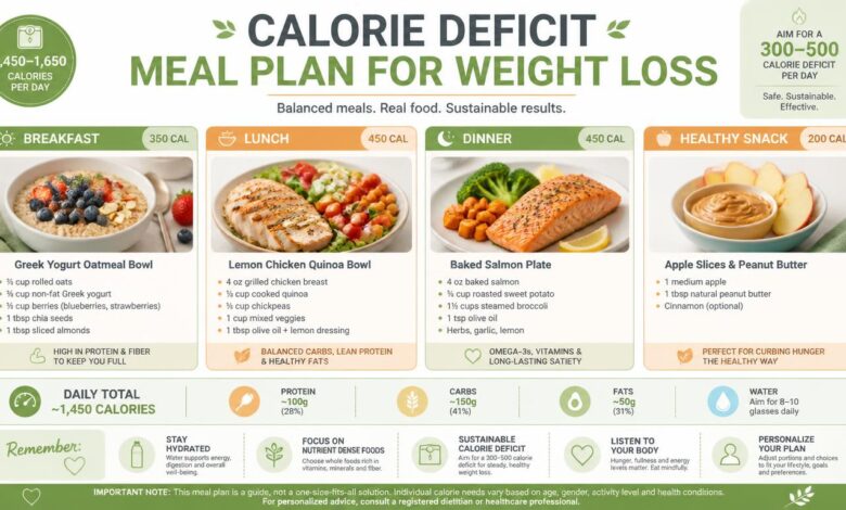 Calorie Deficit Meal Plan for Weight Loss