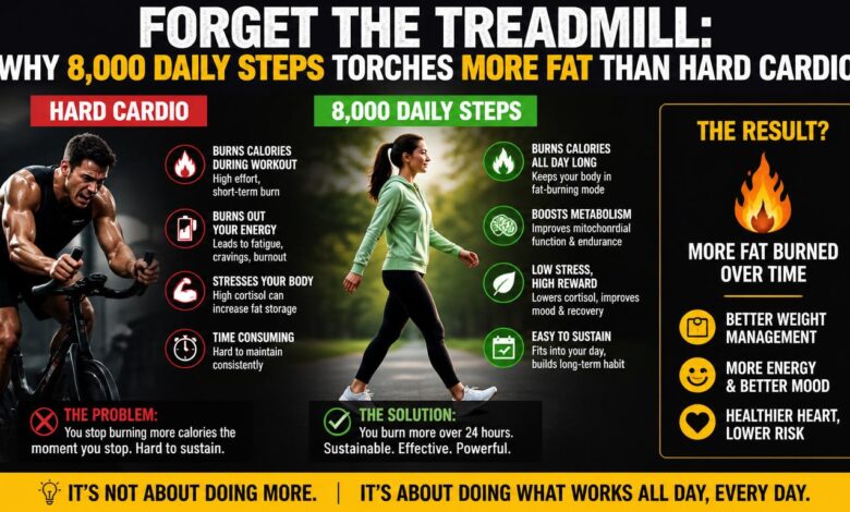 Forget the Treadmill: Why 8,000 Daily Steps Torches More Fat Than Hard Cardio