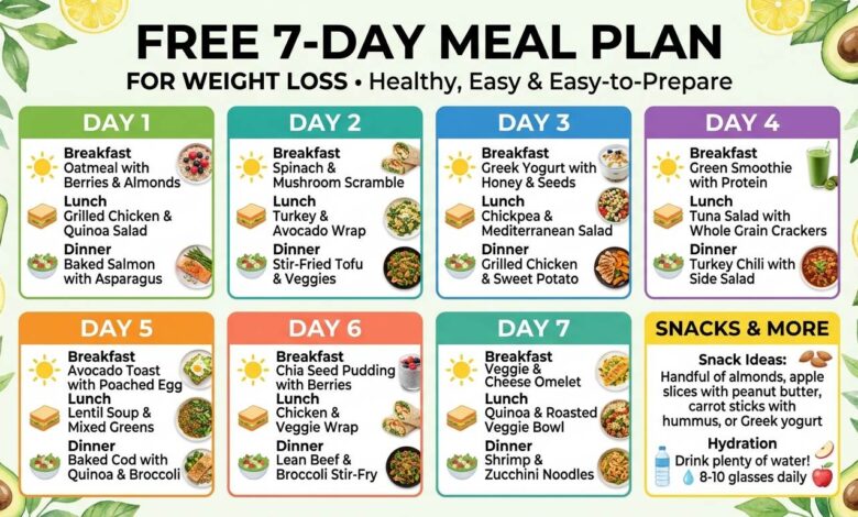 Free 7-Day Meal Plans for Weight Loss