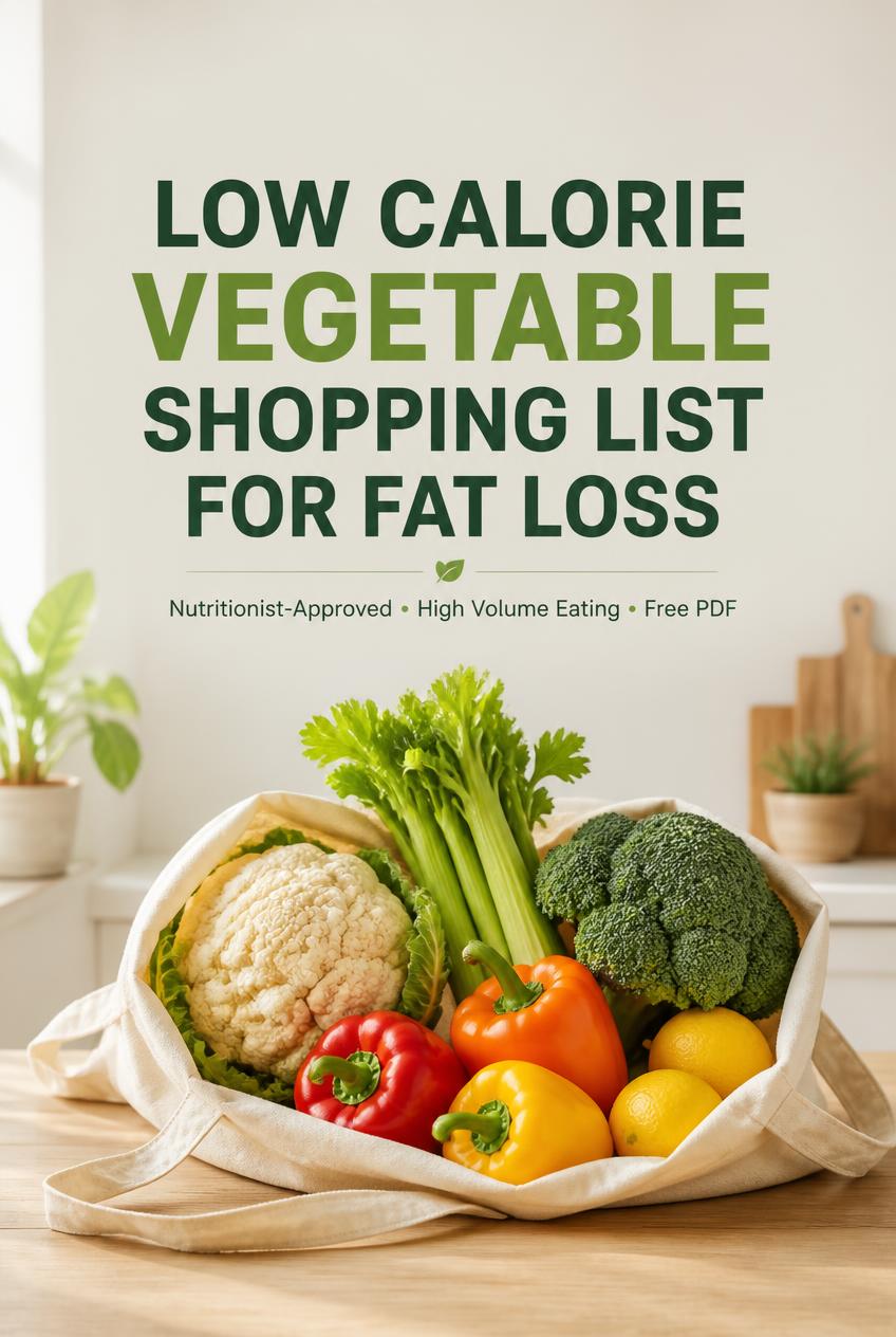 LOW CALORIE VEGETABLE SHOPPING LIST FOR FAT LOSS