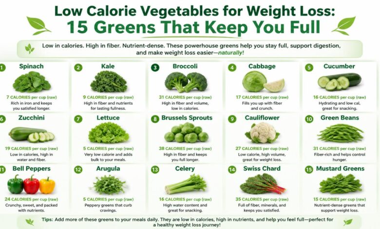 Low Calorie Vegetables for Weight Loss: 15 Greens That Keep You Full